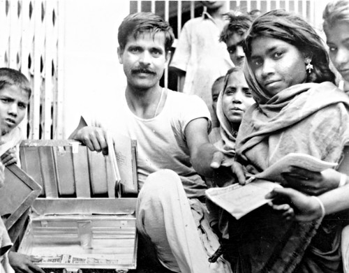 Tin trunk library, India, 1963