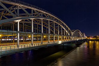 Freihafenelbbrücke bei Nacht 01