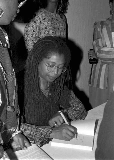 Alice Walker signing autographs at the Zora Neale Hurston Festival of the Arts and Humanities: Eatonville, Florida