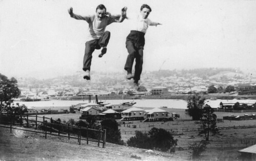 Jumping for joy, in Bulimba, Queensland, 1918
